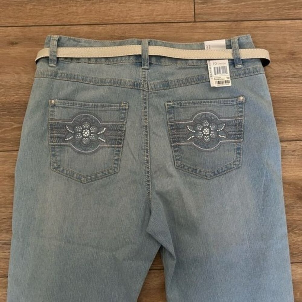 BandolinoBlu Sz 10 Stretch Cropped Denim Capri Jeans - Picture 9 of 16